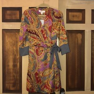 100% silk coat dress